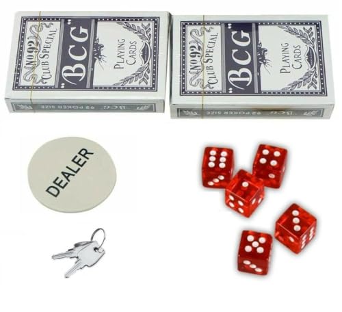 COSHANO Set de Poker Maletín Premium de Aluminio con 200 fichas, Dos Barajas de Cartas, 5 Dados y ficha Dealer, Estuche portátil, Blackjack.