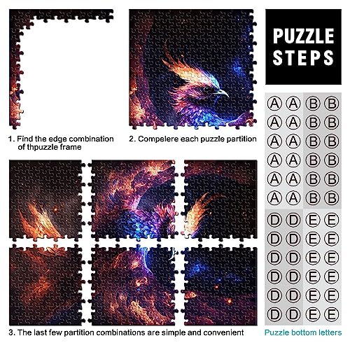 Cosmic Phoenix Rising Puzzles - Puzzle de 1000 piezas para adultos, rompecabezas de cartón, rompecabezas para adultos, 10,27 x 14,96 pulgadas