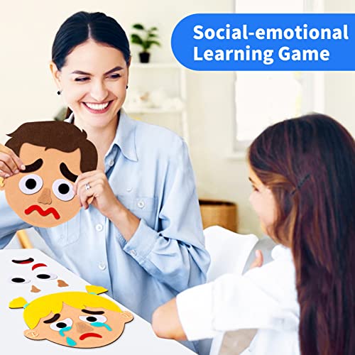 Craftstory 116 piezas de actividades de aprendizaje socioemocional para niños - 6 tablas de emoción facial, juguetes sensoriales para autismo, juegos de terapia preescolar, recursos de aprendizaje a
