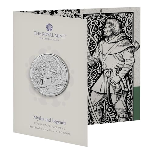 CrawleyCoins Robin Hood 2024 – Mitos y leyendas £5 moneda brillante sin circular en paquete sellado de menta