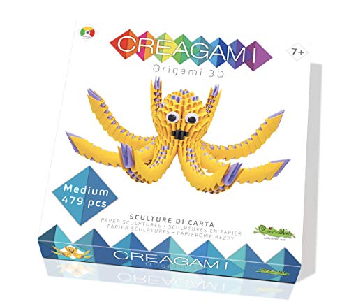 CreativaMente- Creagami Pulpo un simpatico polpo Juego de Creativita Origami Modular, Multicolor, único (722)