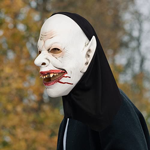 CreepyParty Máscara de Drácula para vampiro, disfraz de Halloween de terror humano, máscara de látex de cabeza completa, máscaras para adultos