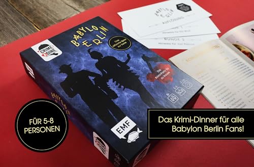 Crime & Dine – Juego de Cena de Crimen Babylon Berlín, el Juego Oficial de la Serie!: Fiesta de Crimen en casa con Cuadernos de Rollos, Mapa de ubicación, Notas, Recetas, Ideas de Disfraces y más: