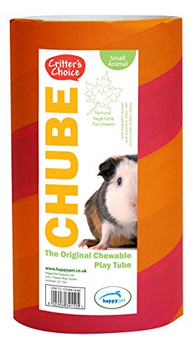 Critters Choice Chube Original Tubo de Juego masticable, pergamino Vegetal Natural, Razas pequeñas, Grande