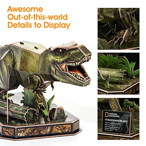 CubicFun Puzzle 3D Dinosaurios Juguetes para Niños 8 9 10 12 años Tirano-saurio Rex Puzzle 3D Maquetas para Montar, National Geographic Puzzle 3D Dinosaurios Regalo para Niños 8+ años