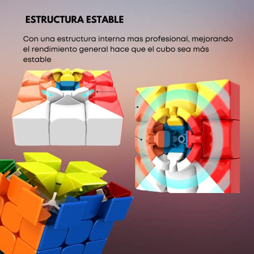 Cubo de Velocidad, Puzzles 3D, Cubo 3x3, Speed Cube, Incluye como Resolver, Reto para niños y Adultos, Coordinación, Estrategia, Habilidad, Cubo 3x3, Sin Pegatinas, Tacto Suave, Ajustable