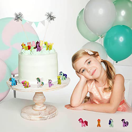 Cupcake Toppers Figura, FainFun 12 Piezas Mini Figuras Tarta Decoración Little Ponys, Figuras de Cupcakes Juguetes, Decoración de Pasteles de Dibujos Animados, para Tartas de Cumpleaños para Niños