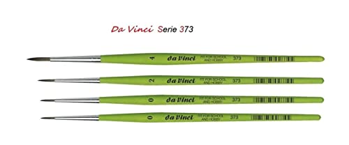 Da Vinci 373 Series .N° 0.2.4 - Juego de 3 pinceles redondos .Fibra sintética, Verde