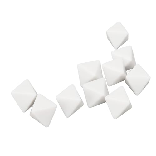 Dados Blancos en Blanco, 20 Piezas Dados de 8 Caras Juego de Bricolaje en Blanco de Plástico para Juegos de Mesa Enseñanza de Matemáticas Dados Duraderos Cubos Blancos en Blanco