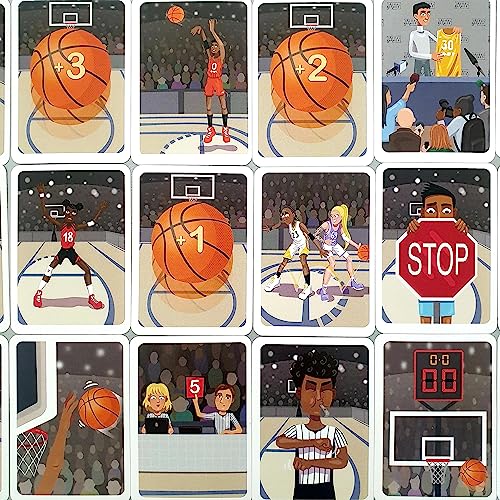 Dadral Games - Juego de Cartas Basket | para Toda la Familia| Adultos y Niños Desde 6 Años | De 2 a 4 Jugadores | Multilingüe, Multicolor, Cartón