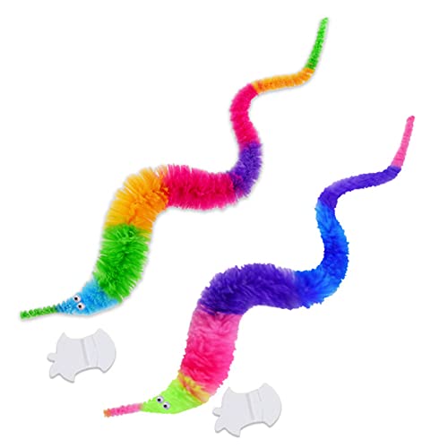 Dancepandas Gusanos Magico 8PCS Gusano de Juguete Magic Worm Twisty Worm para Niños Juegos para Gato Juguete Interactivo