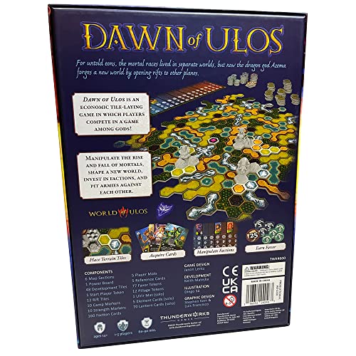 Dawn of Ulos - Juego de colocación de azulejos de estrategia económica, cuento de jugador de rollo, Thunderworks, a partir de 14 años, 1-5 jugadores, 60-90 minutos