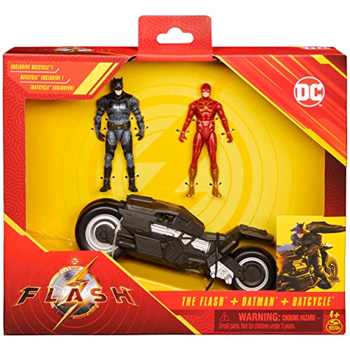 dc comics 4in Batcycle w 2 Figs I, Large (Spin Master 6066861)
