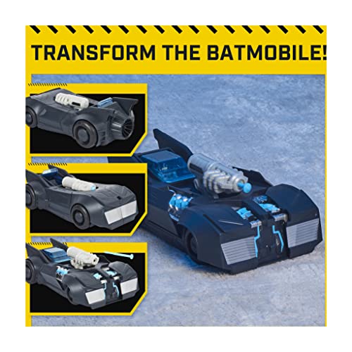 DC Comics Batmobile Tech Defensor de Batman, vehículo transformable con Lanzador de proyectiles, Juguete para niños a Partir de 4 años