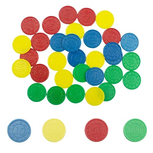 DDKY 128 Fichas de Póquer de Plástico de 5 Colores para Juego de Póquer, Juego de Bingo, Juego de Contar Cartas de Matemáticas
