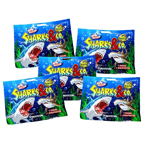DeAgostini Sharks & Co. Serie 2 Maxxi Edition - Figura coleccionable de tiburón (5 bolsas)