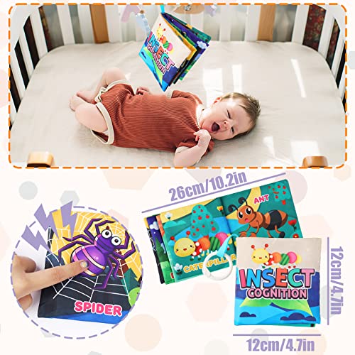 deAO Juguete Montessori para bebés a Partir de 1 año, Juguete de Habilidades motoras con Libro Tela Bebe, Juguete Educativo sensorial, Juego de clasificación de Formas Coloridas para niños pequeños