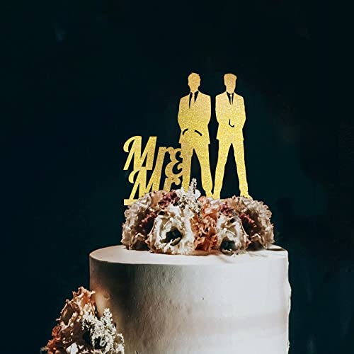 Decoración para tartas con silueta del mismo sexo, decoración de aniversario para hombres, silueta para parejas, novios y novios, perfecta para decoración de fiesta de pareja gay