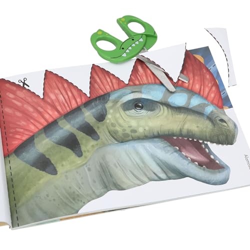Depesche 12133 Dino World SNIP Snap Book-Libro de Manualidades con Motivos de Dinosaurios, Cuaderno con Ejercicios de Corte, Incluye Tijeras para niños a Partir de 4 años