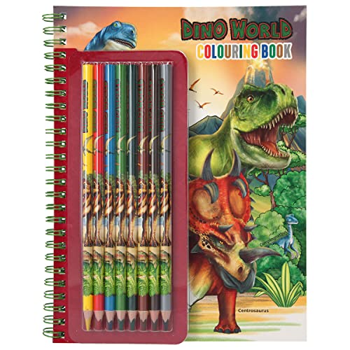 Depesche Dino World - Colouring Book with Coloured Pencils (0411385)