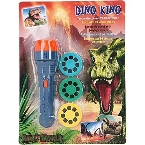 Depesche- Dino World-Linterna con 24 Efectos, práctica lámpara Que Puede proyectar imágenes de Dinosaurios, Funciona con Pilas, Multicolor (5667)