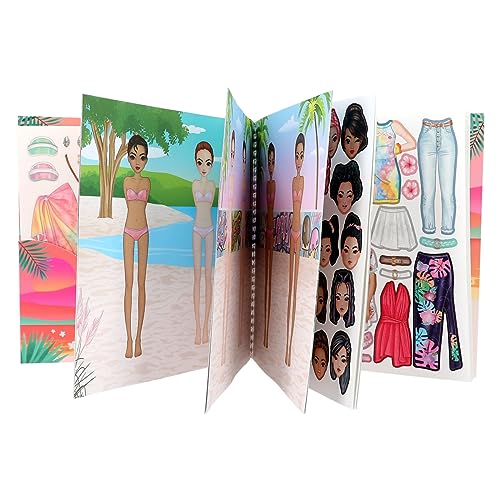 Depesche TopModel Holiday 12721 Dress Me Up - Libro de pegatinas con 24 páginas para diseñar trajes elegantes, cuaderno para colorear con 11 hojas de pegatinas