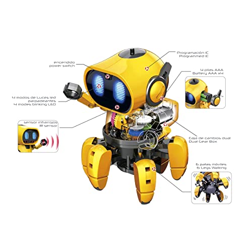 DEQUBE - Tobbie Robot Inteligente - Robot Smarty Reprogramable y Multifuncional -Desarrolla Sus Propios Gestos y emociones - Movimientos programables para Realizar tareas (Deqube 925D00156)