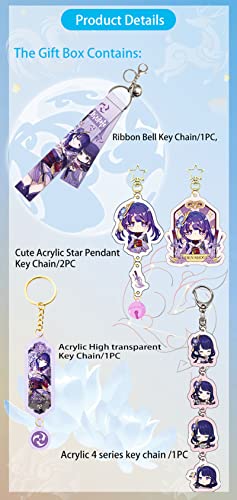 Desconocido Genshin lmpact Gift Set 5Pcs，Cute Acrylic Keychain Sumeru All game characters Key Ring Game Fans Gift (Nahida2)