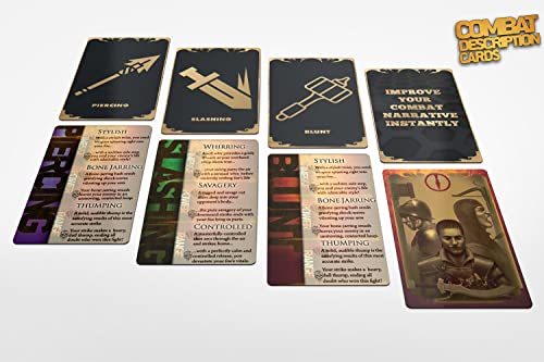 Description Cards Combat Combat Mejora el combate en tu DND, Pathfinder, juego de fantasía | Sistema TTRPG neutro