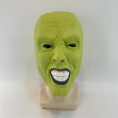 Didabon Disfraz de Navidad para hombres adultos, monstruo grande verde, máscara de Jim Ca-rrey para cosplay, disfraz de látex, accesorios de carnaval, accesorios de Halloween, verde