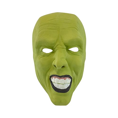 Didabon Disfraz de Navidad para hombres adultos, monstruo grande verde, máscara de Jim Ca-rrey para cosplay, disfraz de látex, accesorios de carnaval, accesorios de Halloween, verde