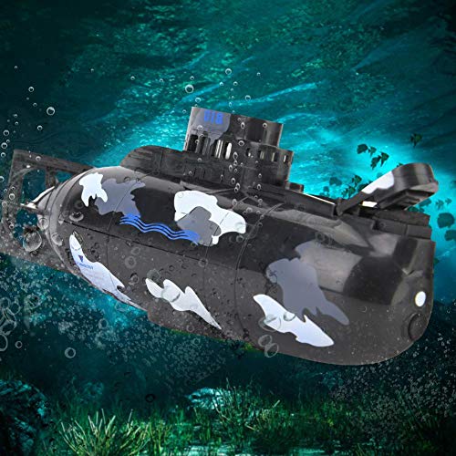 Dilwe Juguete Submarino, Mini Simulacion Control Remoto Militar Submarino de 6 Canales para Ninos Mayores de 8 Anos(Negro)