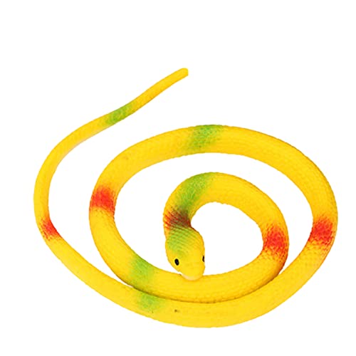 DIOUS Simulación De Juguetes De Serpientes Falsos De Caucho, Accesorios De Halloween para Asustar, Compulsión De Serpiente De Cabeza Redonda,2 Yellow