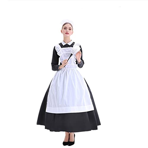 Disfraz de Lolita para Halloween, disfraz de manor, túnica medieval, color azul, Negro , L