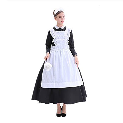 Disfraz de Lolita para Halloween, disfraz de manor, túnica medieval, color azul, Negro , L