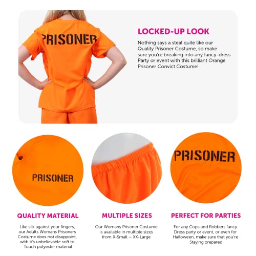 Disfraz de prisioneros para adultos, talla S, camiseta de prisionero naranja, pantalones naranjas a juego, policías y ladrones, disfraz de Halloween