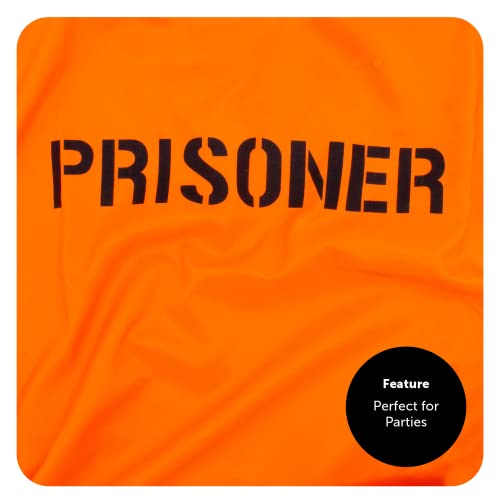 Disfraz de prisioneros para adultos, talla S, camiseta de prisionero naranja, pantalones naranjas a juego, policías y ladrones, disfraz de Halloween