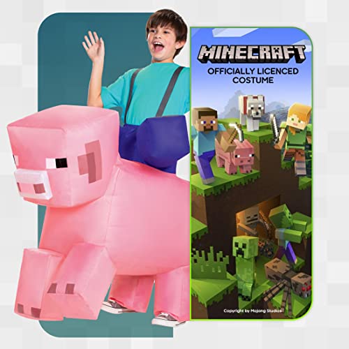 Disguise Disfraz Minecraft Niño Hinchable Cerdo para Montar, Disfraz Halloween Niño Disponible en Talla Única