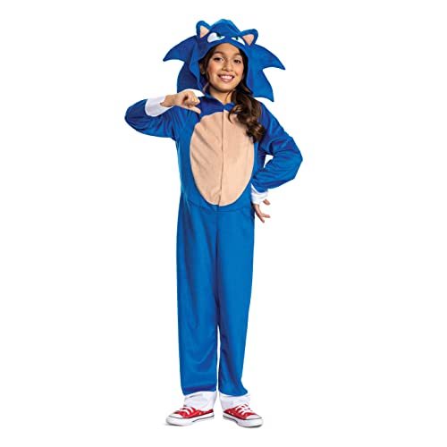Disguise Sonic the Hedgehog Disfraz oficial de Sonic Movie y gorro para niños, talla L (10-12)