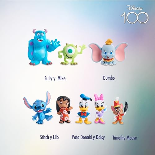 Disney 100 - Pack Dynamic Duos, Juguete Coleccionable con Personajes de Disney, Incluye 8 Figuras Diferentes, Licencia 100% Oficial de Producto, 12 para coleccionar, 3 años, Famosa (DED16300)