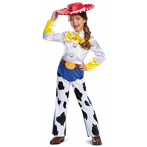 Disney Deluxe Oficial - Disfraz Jessie Toy Story Niña, Disfraz Vaquera Niña, Disfraz Cowgirl Niña, Disfraz Toy Story Niña, Disfraces Toy Story, Disfraz Carnaval Niña Halloween Talla S