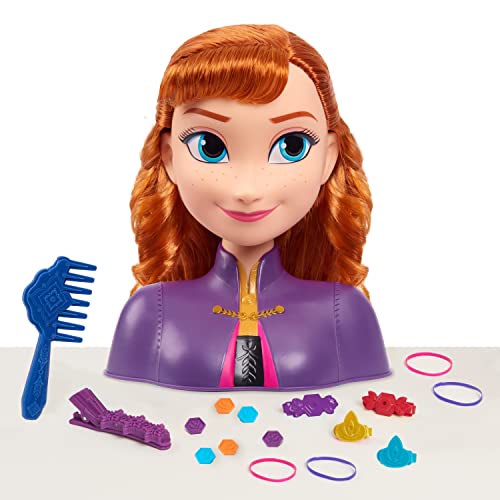 Disney Frozen 2 Cabeza para peinar con la Cara de Anna, 14 Piezas