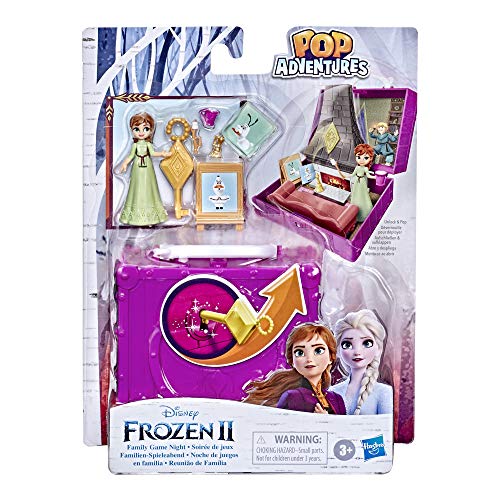 Disney Frozen Disney's 2 Pop Adventures Noche de Juego Familiar desplegable con asa, Incluye muñeca Anna, Juguete Inspirado 2, Multicolor (Hasbro E9892ES0)