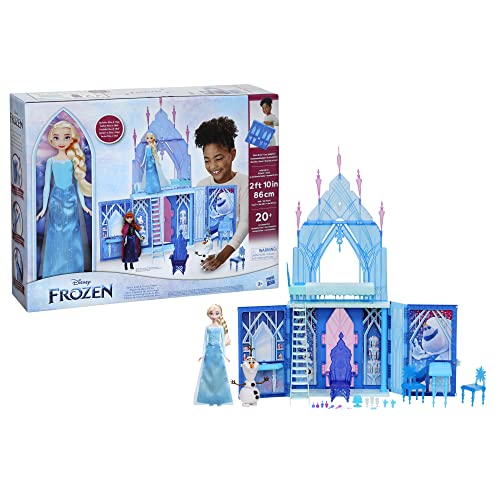 Disney Frozen, Palacio portátil de Hielo de Elsa, Castillo de Juguete, Casa de muñecas, A Partir de 3 años, Multicolor