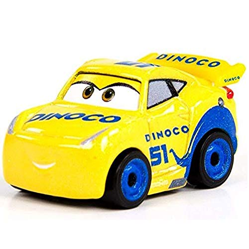 Disney Pixar Cars Metal Mini Racers ~ Dinoco Cruz ~ FMV85 ~ Esquema de color azul y amarillo veh culo fundido a presi n