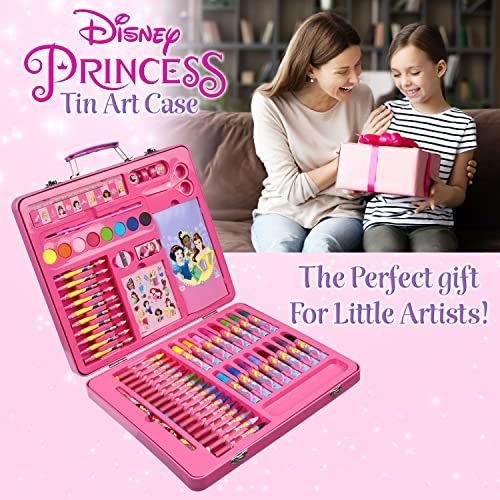 Disney Princesas Maletin Pinturas para Niñas Estuche Colores Niña Completo con Rotuladores Lápices de Colores y Pegatinas Maletin Actividades Niñas para Colorear