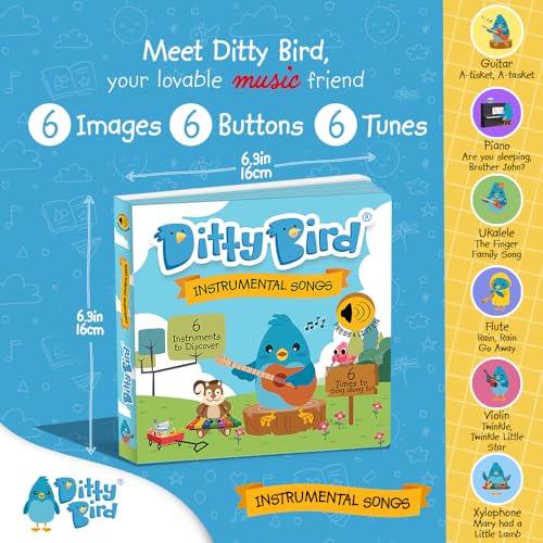DITTY BIRD Instrumental Songs | Mi primer libro de sonidos | Los instrumentos de música | Juego educativo bilingüe muy divertido | para desarrollar el lenguaje