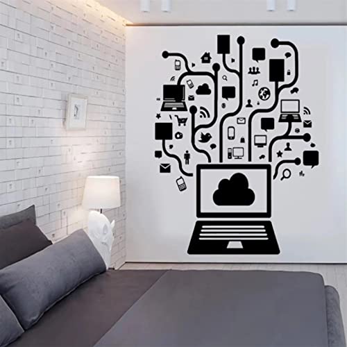 DIY Pegatina Pared Calcomanías de diseño de arte de Internet de juego de red Social de ordenador creativo 42x57cm Calcomanías de pared removibles Decoración Interior