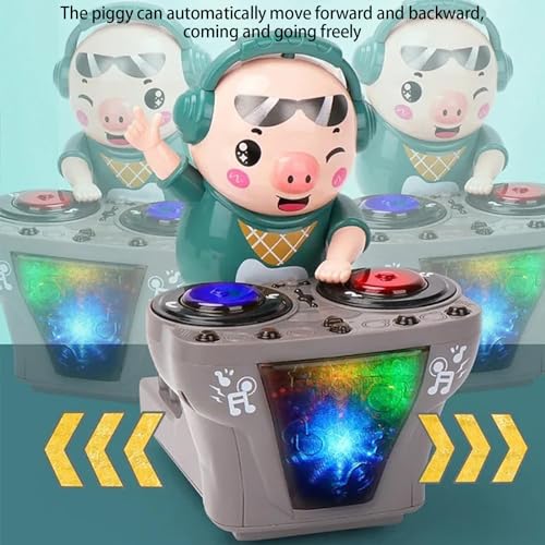 DJ Electric Music Dancing Pig Toy, DJ Swinging Pig Toy con Música Y Luces, Divertido Y Lindo Juguete De Swing Dancing Piggy, Regalos para Niñas Y Niños De 2 A 5 Años