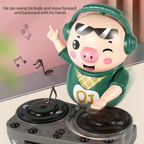 DJ Electric Music Dancing Pig Toy, DJ Swinging Pig Toy con Música Y Luces, Divertido Y Lindo Juguete De Swing Dancing Piggy, Regalos para Niñas Y Niños De 2 A 5 Años
